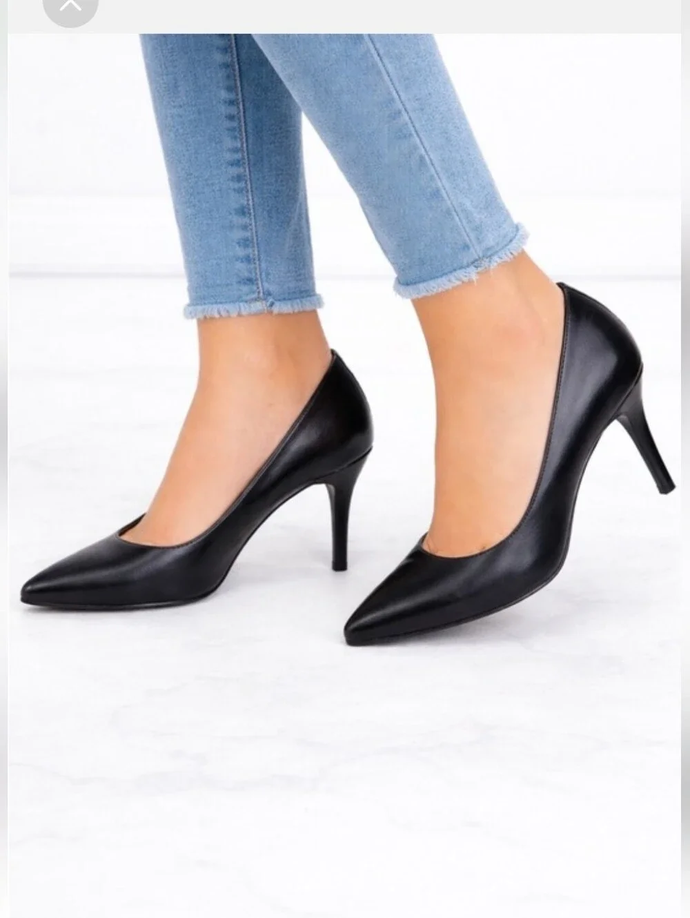 Michael Kors Black Leather Kitten Heels Never Worn 10